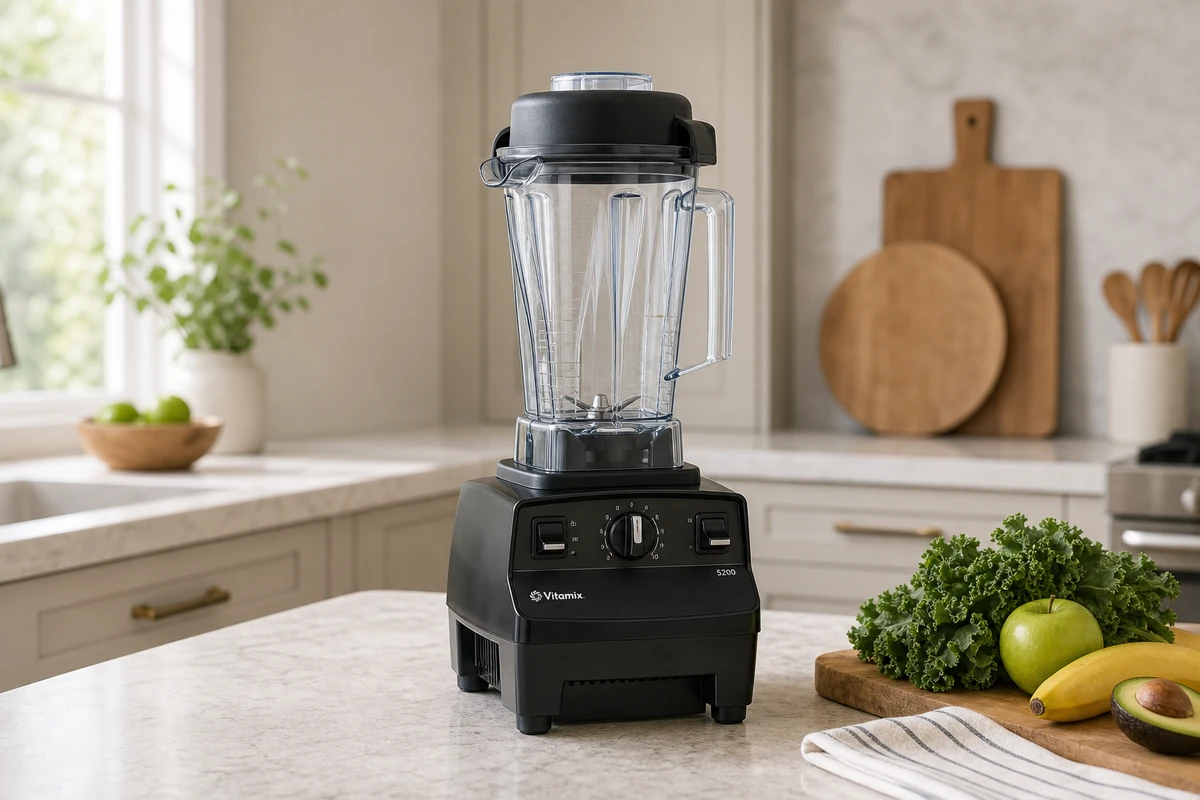 Vitamix 5200 blender in a bright kitchen interior
