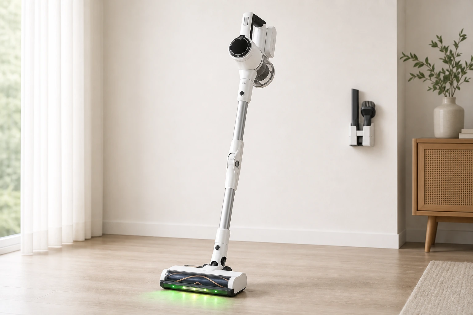 Tineco Pure One A50S cordless vacuum in a bright home interior