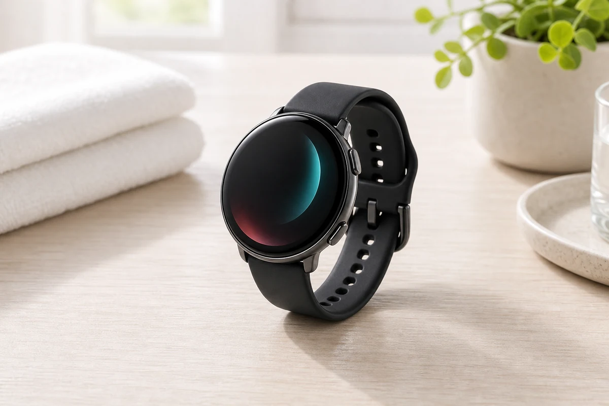 Amazfit Active 2 fitness smartwatch with non-readable abstract screen