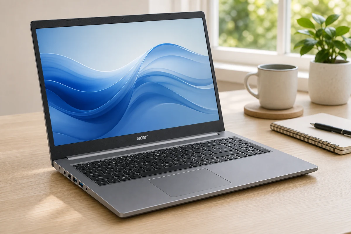 Acer Aspire 5 laptop in a bright home workspace