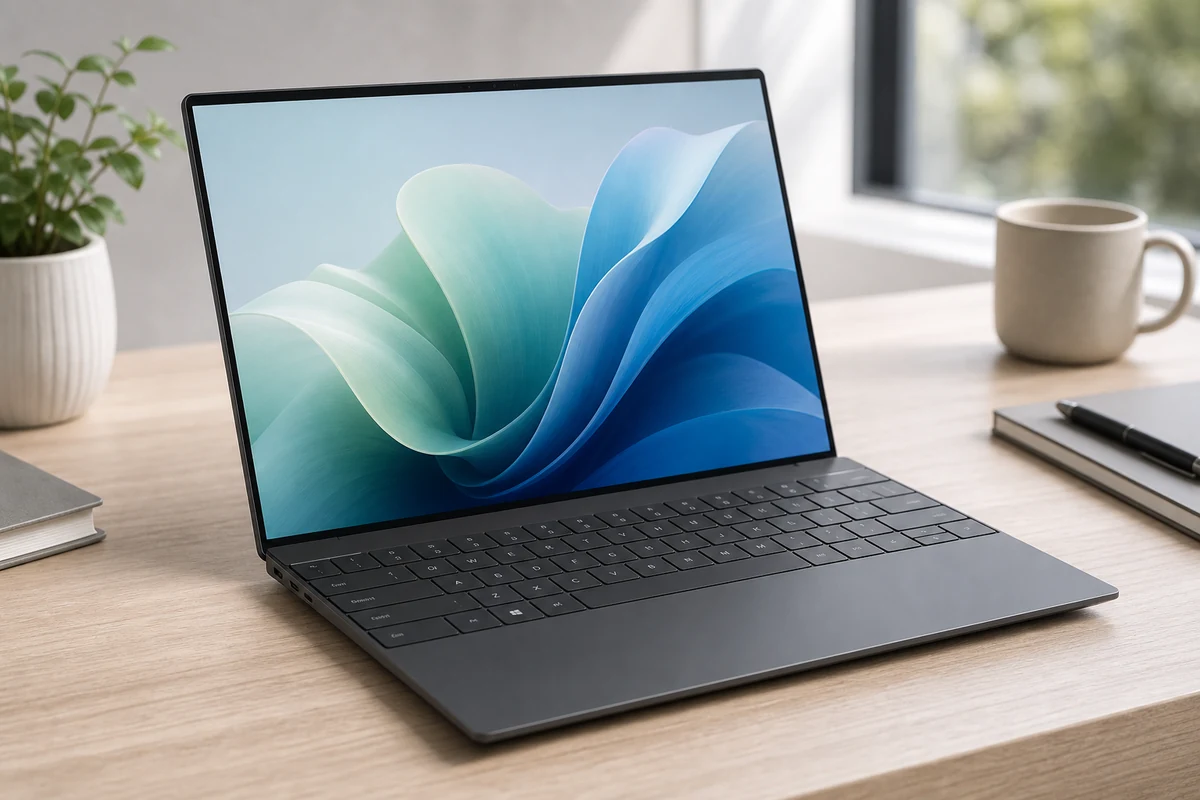 Dell XPS 13 laptop in a bright workspace