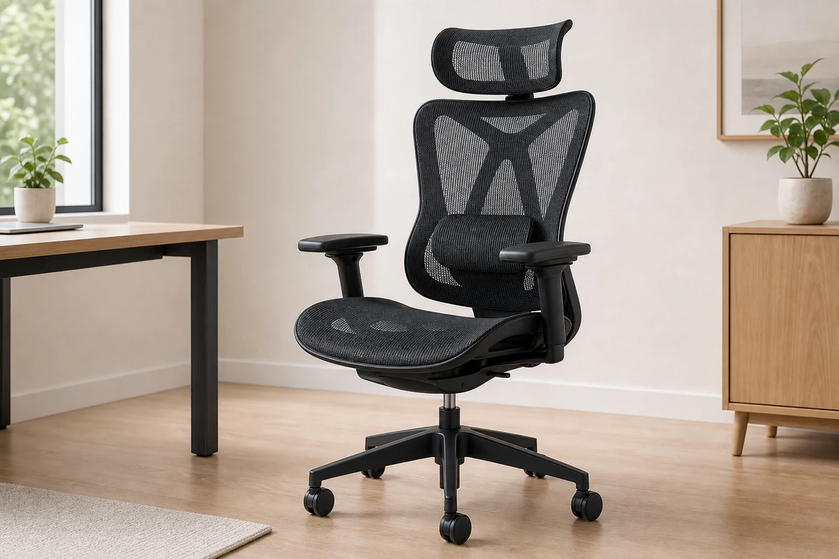 Sihoo Doro C300 ergonomic mesh office chair in a bright home office