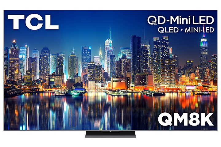 TCL QM8K QD-Mini LED 4K TV front view
