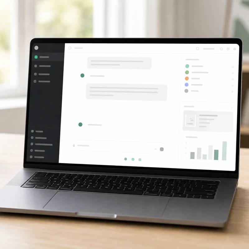 ChatGPT Business AI workspace with non-readable abstract interface