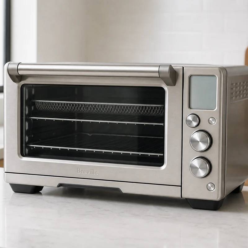 Breville Smart Oven Air Fryer Pro countertop oven on a bright kitchen counter