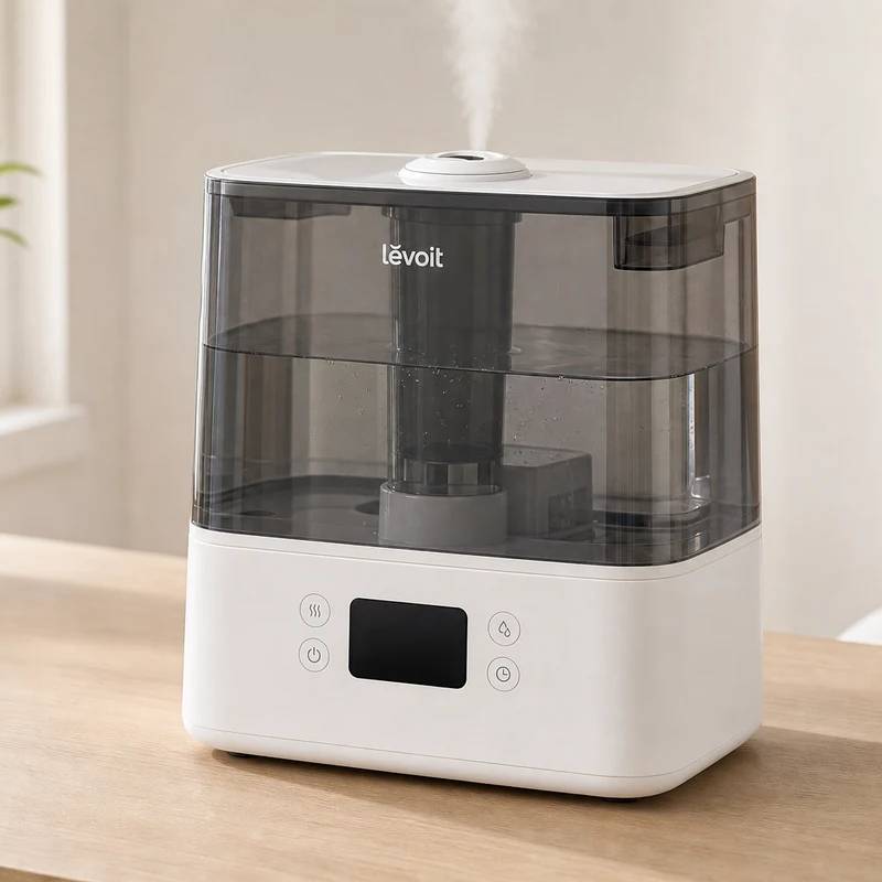 Levoit Classic 300S smart ultrasonic humidifier in a bright bedroom setting