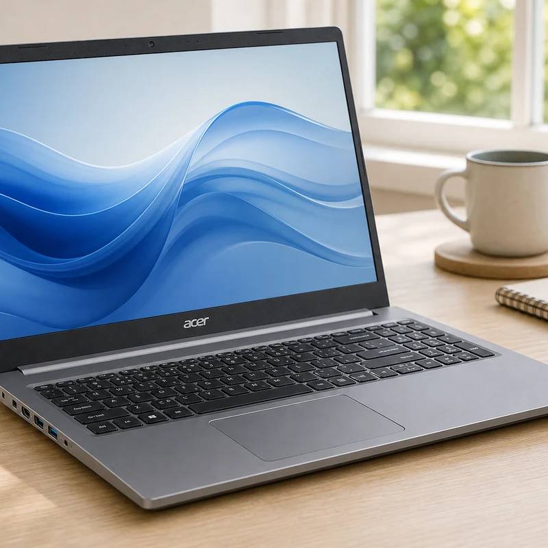 Acer Aspire 5 laptop in a bright home workspace