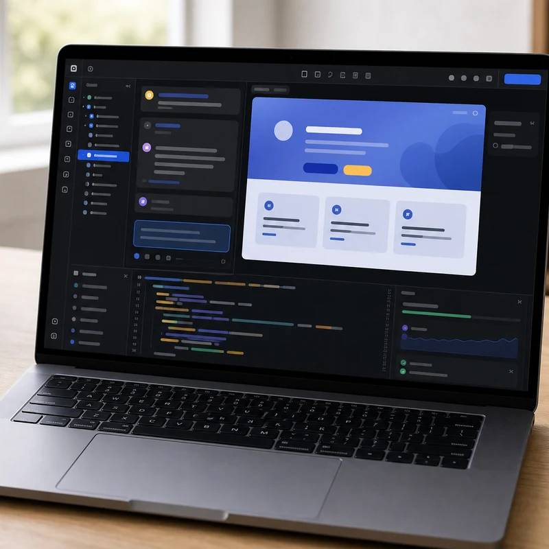 Bolt.new AI coding workspace with non-readable abstract interface