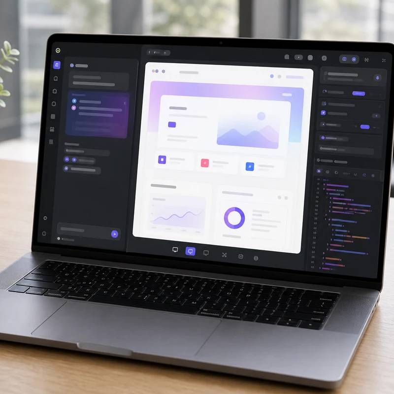 Lovable AI app builder workspace with non-readable abstract interface